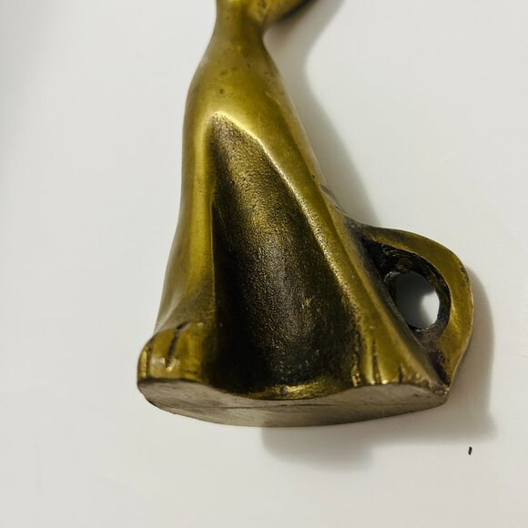 Vintage Mid Century Modern MCM Solid Brass Siamese Cat 6" - Picture 11 of 14